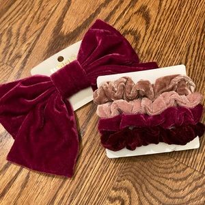 Velvet Bow + Scrunchie Set